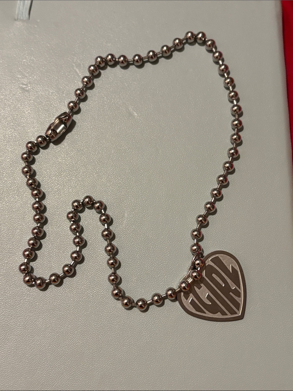 Silver igirl heart necklace